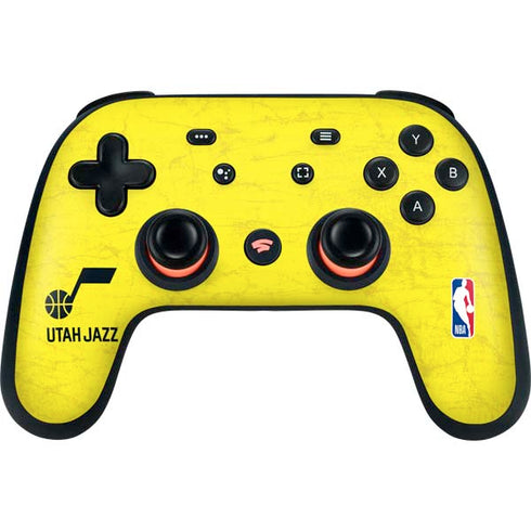 NBA Utah Jazz Yellow Texture Google Stadia Controller Skin